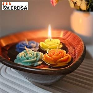 شمع گل رز رو آبی