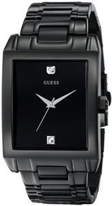 ساعت مچی عقربه‌ای مردانه گس مدل U12557G1 GUESS Men's U12557G1 Classic Black IP Rectangular Diamond Accented Watch