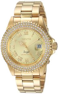 Invicta Women's Quartz Watch with Stainless-Steel Strap, Gold, 20 (Model: 24614)