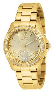 ساعت مچی زنانه اینویکتا مدل ۲۱۳۸۴ با بدنه استیل Invicta Women's 21384 Angel Crystal-Accented 18k Gold Ion-Plated Stainless Steel Watch