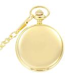 Classic Smooth Vintage Quartz Pocket Watch Gift with Chain + Gift Box