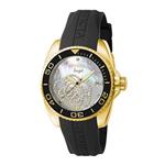 Invicta Women's 0489 Angel Collection Cubic Zirconia-Accented Watch With Black PU Band