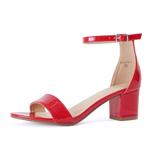 Guilty Shoes Guilty Heart | Womens Ankle Strap Single Band Sandal | Low Chunky Block Comfortable Office Heeled Sandals