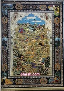 فرش کاشان 1200 شانه نقشه شکارگاه