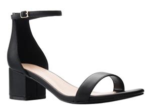 OLIVIA K Women's Ankle Strap Kitten Heel  Adorable Low Block Metal Heel