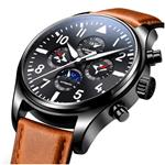 CARNIVAL Mens Automatic Machine Stainless Steel Sapphire Waterproof multifunction Brown Leather Watch
