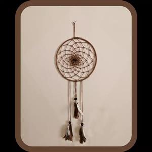 دریم کچر کرمی بانخ سه سوزنه ومهره ای مشکی وپر طبیعی