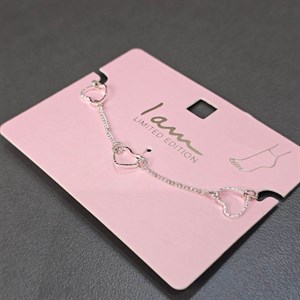 پابند زنانه طرح قلب نقره ای