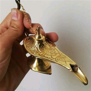 چراغ پیسوز برنجی جادو سایز بزرگ تزیینی دکوری زنجیر دار بسیارزیبا وکلکسیونی