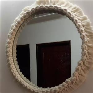 آینه مکرومه بافت
