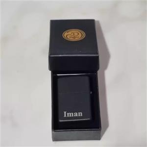 فندک مشکی آسفالتی طرح زیپو با حک اسم دلخواه شما