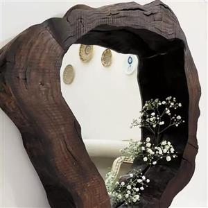 آینه چوبی روستیک