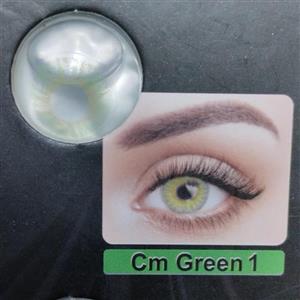 لنزچشم فصلی رنگ سبز عسلی1(Cm green1)ساخت کره بامجوز بهداشت واستاندارد اروپاCE پک کامل(لنز و جالنزی و مایع لنز) هدیه خرید