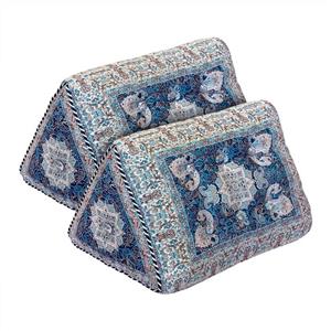 پشتی ترمه  مدل مثلثی طرح الماس رنگ سرمه ای (یک جفت)