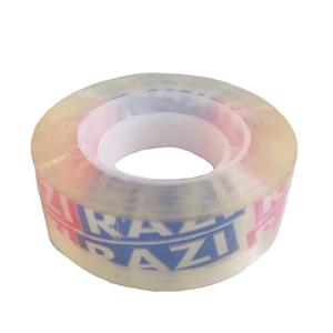 چسب رازی نواری تحریر (فروش عمده) 100 عدد چسب نواری کتابی تحریر 2سانتی رازی 43 میکرون 36 یارد