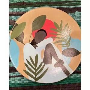 دیوارکوب سفالی در ابعاد 25 سانت زیبا و خاص