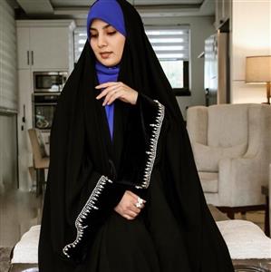 چادر عربی طرح پرنسسی با جواهر دوزی مروارید