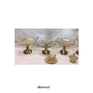 قندان ویکتوریا بوهمیا چک پایه دار تمام برنجی کد 334 کریستال شامپاینی