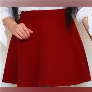 دامن کوتاه دخترانه مدل زرشکی ساده