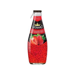 نوشیدنی توت فرنگی 300 میل لئونارد Leonard Strawberry Drink with Basil Seed - 300 ml