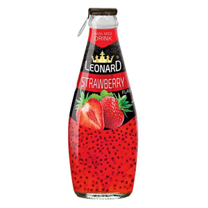 نوشیدنی توت فرنگی 300 میل لئونارد Leonard Strawberry Drink with Basil Seed - 300 ml