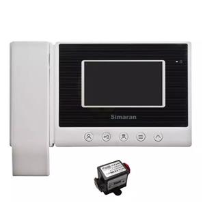 مانیتور دربازکن تصویری سیماران مدل HS43 به همراه محافظ ولتاژ مانیتور