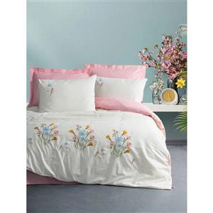 سرویس ملحفه کاتن باکس مدل Brode Delbin Pembe دو نفره 6 تکه