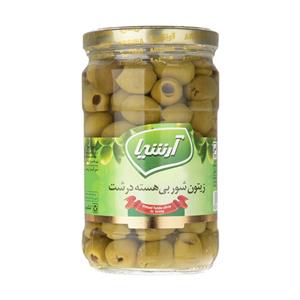 زیتون شور بی هسته ‌درشت آرشیا مقدار 660 گرم Arshia Pitted Salty Olive 660gr