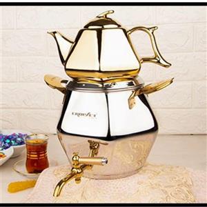 کتری قوری الماس کف چدن استیل طلایی