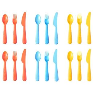 ست قاشق چنگال و چاقوی کودک ایکیا مدل SOMMAR 2019 بسته 18 عددی کد 00419700