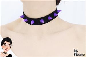 چوکر اسپایک تیغی بنفش