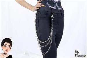 زنجیر شلوار سه لاین سیم خاردار