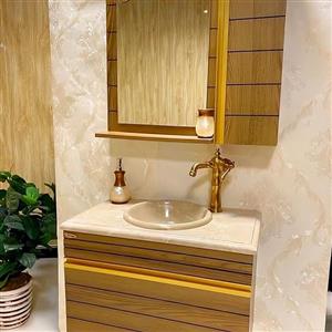 روشویی پی وی سی کابینتی با صفحه سنگی سایز 60در40 هزینه ارسال با مشتری هست 