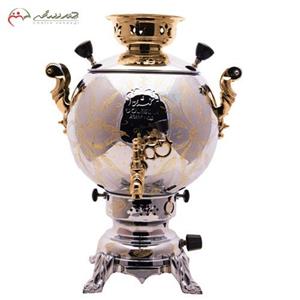 سماور 6 لیتری گازی گلستان مدل توپی دسته طلایی، فرزکار