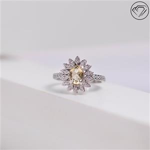 انگشتر نقره سیترین مدل GA-1499 