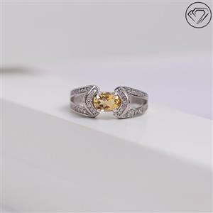 انگشتر نقره سیترین مدل GA-1498 