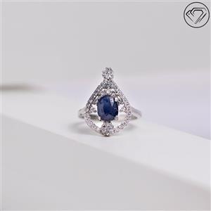 انگشتر یاقوت کبود تاج دار مدل GA-1497