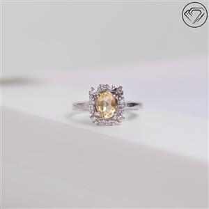 انگشتر نقره سیترین تاج دار مدل GA-1495 