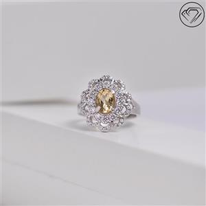 انگشتر نقره زنانه سیترین مدل GA-1489 