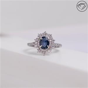 انگشتر نقره زنانه یاقوت کبود مدل GA-1488 