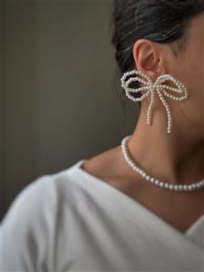 گوشواره مرواریدی پاپیون