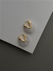 گوشواره صدف دایره ای شفاف