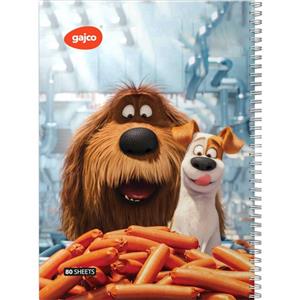 دفتر سیمی 80 برگ گاجکو طرح حیوانات خانگی Gajco Secret Life Of Pets Pattern 80 Sheets Coiled Notebook