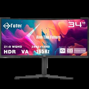 مانیتور گیمینگ خمیده 34 اینچ 2K اولتراواید فاطر مدل Fater C34-165B1