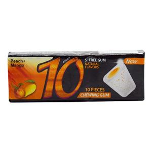 آدامس تن 10 اصل آمریکا با طعم هلو و انبه 10 عددی