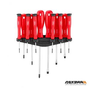 ست 12 عددی پیچ گوشتی و پیچ گوشتی ساعتی رونیکس مدل RH-2728