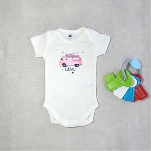 بادی آستین کوتاه طرح ماشین صورتی برند Hema