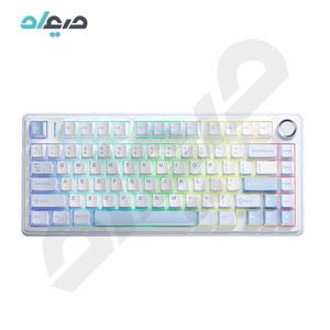 کیبورد گیمینگ تمام مکانیکال آئولا مدل F75 Sea salt blue Gray wood switch V3