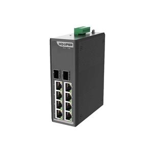 سوئیچ صنعتی غیرمدیریتی HOP3412S1210-2TP هوپر با 8 پورت گیگابیتی POE 30 وات و 2 پورت فیبرنوری SFP