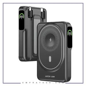 پاوربانک Mag-Vision ظرفیت ۱۰۰۰۰ میلی‌آمپر گرین لاین